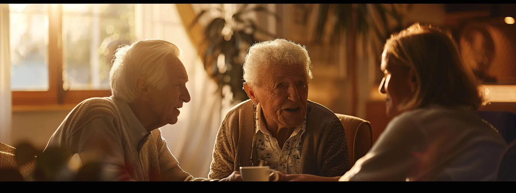 an elderly couple discussing reverse mortgages with a financial advisor in miami.