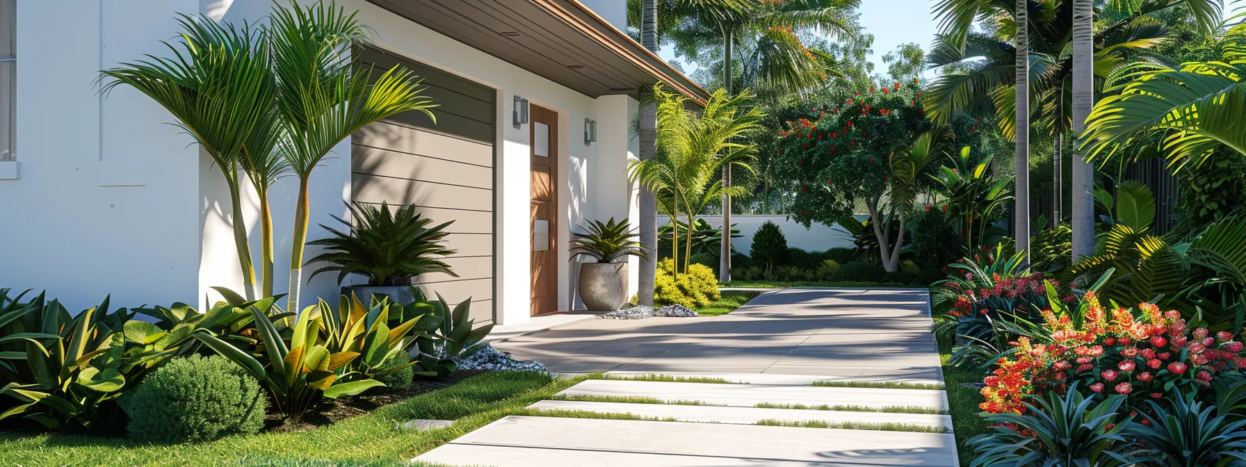 a sunny miami home exterior with well-maintained landscaping and a freshly painted facade.